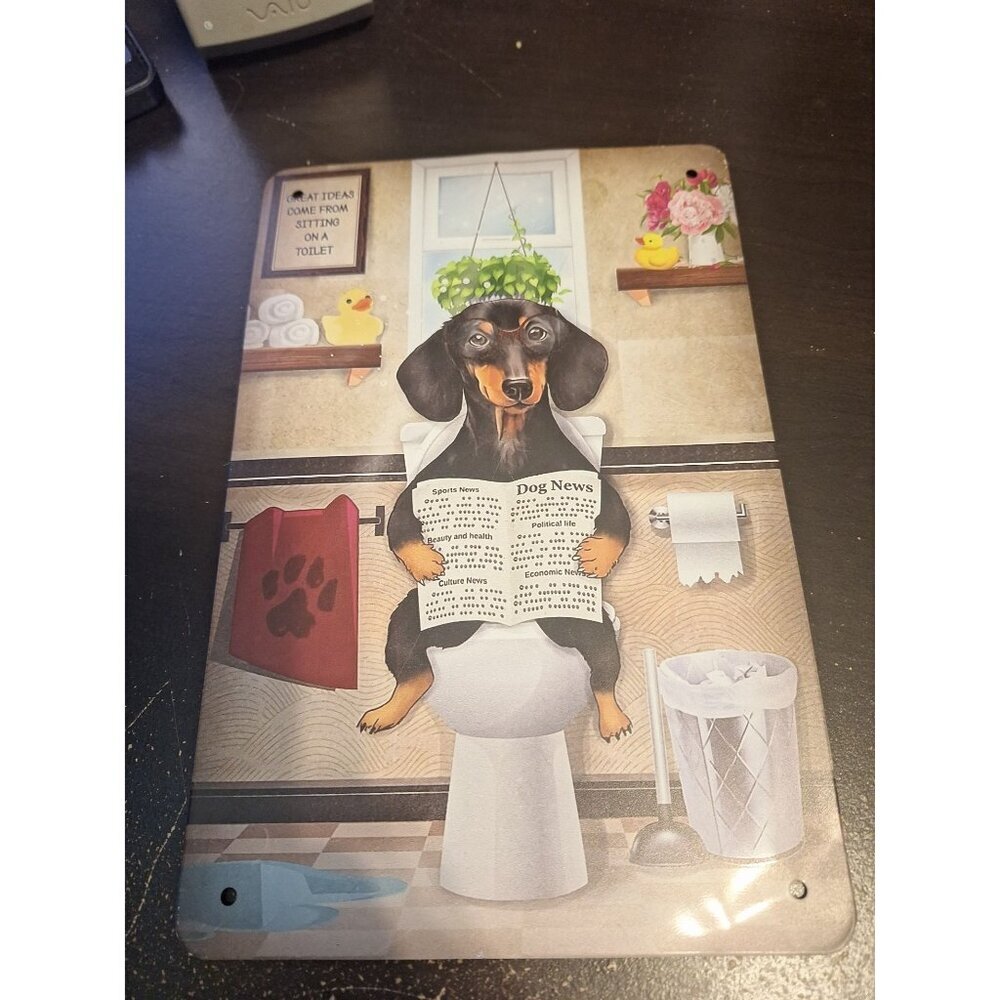 Great Ideas Come From Sitting on a Toilet Metal Tin Sign 8" x 12" Funny Bathroom